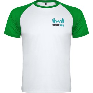 Indianapolis short sleeve kids sports t-shirt, White, Fern green (T-shirt, mixed fiber, synthetic)