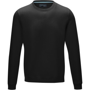 Jasper men's  organic GRS recycled crewneck sweater, Solid black (Pullovers)