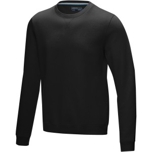Jasper men's  organic GRS recycled crewneck sweater, Solid black (Pullovers)