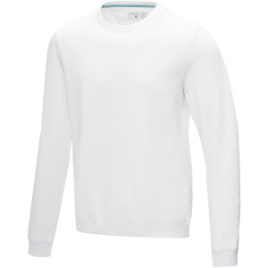 Jasper men's  organic GRS recycled crewneck sweater, White (Pullovers)
