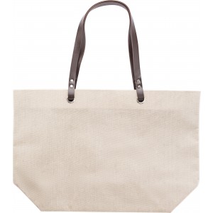 Linen (260 gr/m2) beach bag Callisto, brown (cotton bag)