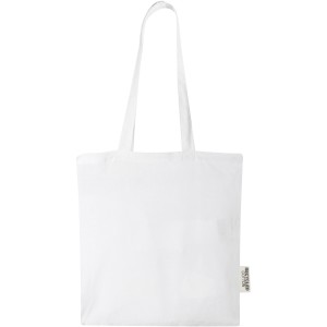 Madras 140 g/m2 GRS recycled cotton tote bag 7L, White (cotton bag)