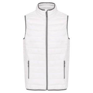 MEN?S LIGHTWEIGHT SLEEVELESS FAKE DOWN JACKET, White (Vests)
