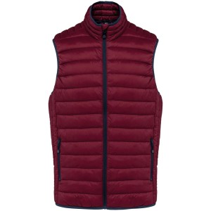 MEN?S LIGHTWEIGHT SLEEVELESS FAKE DOWN JACKET, Wine (Vests)