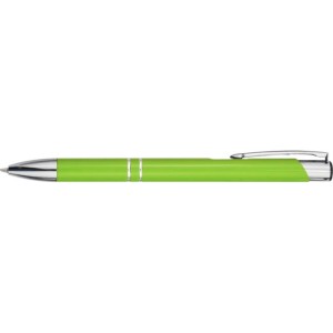 Moneta aluminium click ballpoint pen, Lime (Metallic pen)