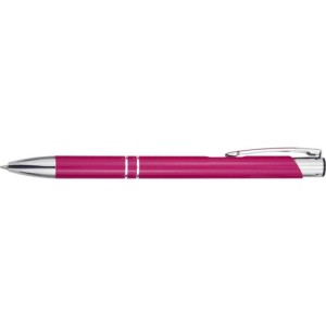 Moneta aluminium click ballpoint pen, Magenta (Metallic pen)