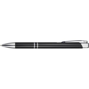 Moneta aluminium click ballpoint pen, solid black (Metallic pen)