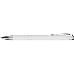 Moneta aluminium click ballpoint pen, White (Metallic pen)