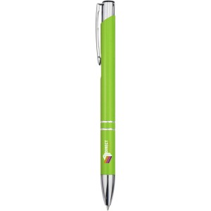 Moneta recycled aluminium ballpoint pen (blue ink), Lime (Metallic pen)