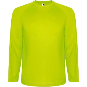 Montecarlo long sleeve kids sports t-shirt, Fluor Yellow (T-shirt, mixed fiber, synthetic)