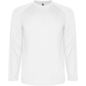 Montecarlo long sleeve kids sports t-shirt, White (T-shirt, mixed fiber, synthetic)