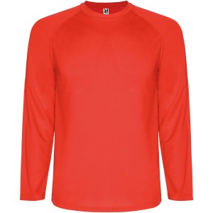 Montecarlo long sleeve men's sports t-shirt, Red (T-shirt, mixed fiber, synthetic)