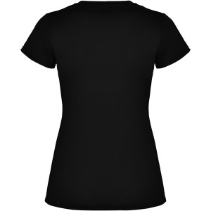 Montecarlo short sleeve women's sports t-shirt, Solid black (T-shirt, mixed fiber, synthetic)