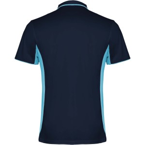 Montmelo short sleeve unisex sports polo, Navy Blue, Sky blue (T-shirt, mixed fiber, synthetic)