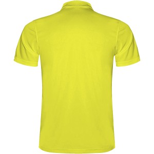 Monzha short sleeve men's sports polo, Fluor Yellow (Polo short, mixed fiber, synthetic)