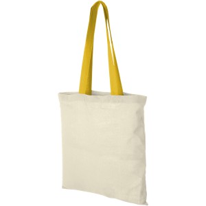 Nevada 100 g/m2 cotton tote bag with coloured handles, Natur (cotton bag)