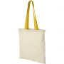 Nevada 100 g/m2 cotton tote bag with coloured handles, Natur