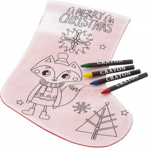 Nonwoven (80gr/m2) Christmas stocking Jasleen, red/white