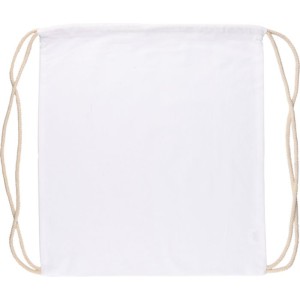 Oeko-Tex cotton (140 gsm) drawstring backpack Bridget, white (Backpacks)