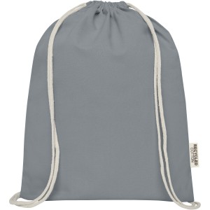 Oregon 140 g/m2 GRS recycled cotton drawstring bag, Grey (Backpacks)
