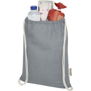 Oregon 140 g/m2 GRS recycled cotton drawstring bag, Grey (Backpacks)