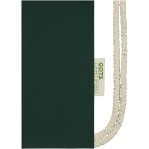 Orissa 100 g/m2  organic cotton drawstring backpack 5L, Dark green (Backpacks)