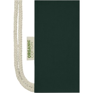 Orissa 100 g/m2  organic cotton drawstring backpack 5L, Dark green (Backpacks)