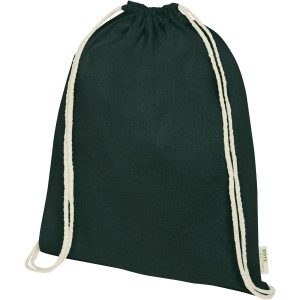 Orissa 100 g/m2  organic cotton drawstring backpack 5L, Dark green (Backpacks)