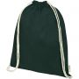 Orissa 100 g/m2  organic cotton drawstring backpack 5L, Dark green