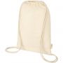 Orissa 100 g/m2  organic cotton drawstring backpack, natural