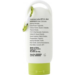 PE sunscreen lotion bottle Erin, lime (Body care products)