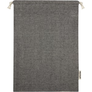 Pheebs 150 g/m2 GRS recycled cotton gift bag large 4L, Heather black (Pouches, paper bags, carriers)
