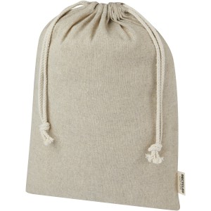 Pheebs 150 g/m2 GRS recycled cotton gift bag large 4L, Heather natural (Pouches, paper bags, carriers)
