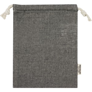Pheebs 150 g/m2 GRS recycled cotton gift bag small 0.5L, Heather black (Pouches, paper bags, carriers)
