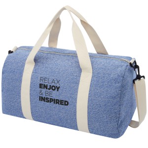 Pheebs 210 g/m2 recycled cotton/polyester bag, Heather navy (Travel bags)