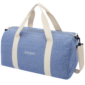 Pheebs 210 g/m2 recycled cotton/polyester bag, Heather navy (Travel bags)