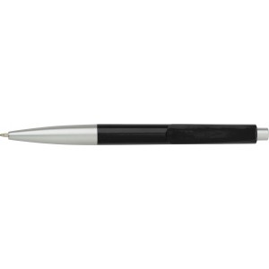 Plastic ballpen with blue ink., black (Plastic pen)
