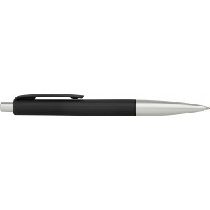 Plastic ballpen with blue ink., black (Plastic pen)