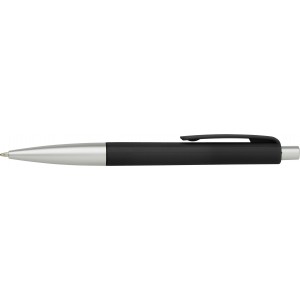 Plastic ballpen with blue ink., black (Plastic pen)