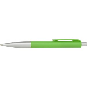 Plastic ballpen with blue ink., lime (Plastic pen)