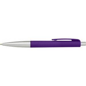 Plastic ballpen with blue ink., purple (Plastic pen)