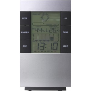 Plastic weather station Griffin, silver (Thermometer)