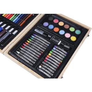 Plywood drawing set Thessaly, brown (Drawing set)