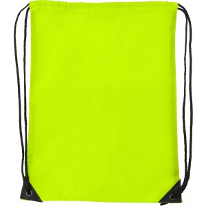 Polyester (210D) drawstring backpack Steffi, fluor yellow (Backpacks)