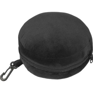 Polytester travel pillow Leontine, black (Travel items)