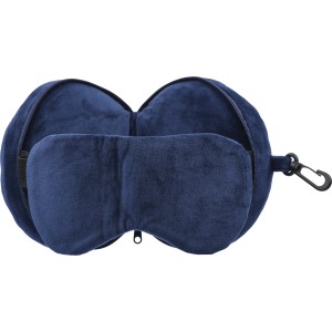 Polytester travel pillow Leontine, blue (Travel items)