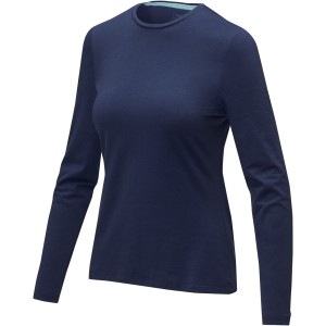 Ponoka long sleeve women's  organic t-shirt, Navy (Long-sleeved shirt)