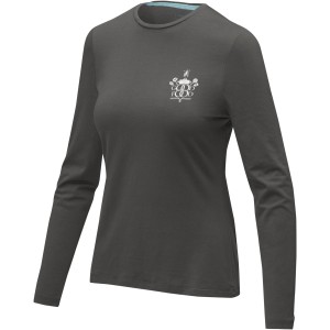 Ponoka long sleeve women's  organic t-shirt, Storm grey (Long-sleeved shirt)