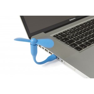 PVC USB fan, light blue (Office desk equipment)