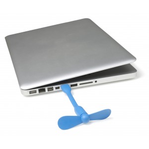 PVC USB fan, light blue (Office desk equipment)